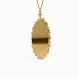 Oval Birth Flower Pendant Necklace - BRENNMORE 