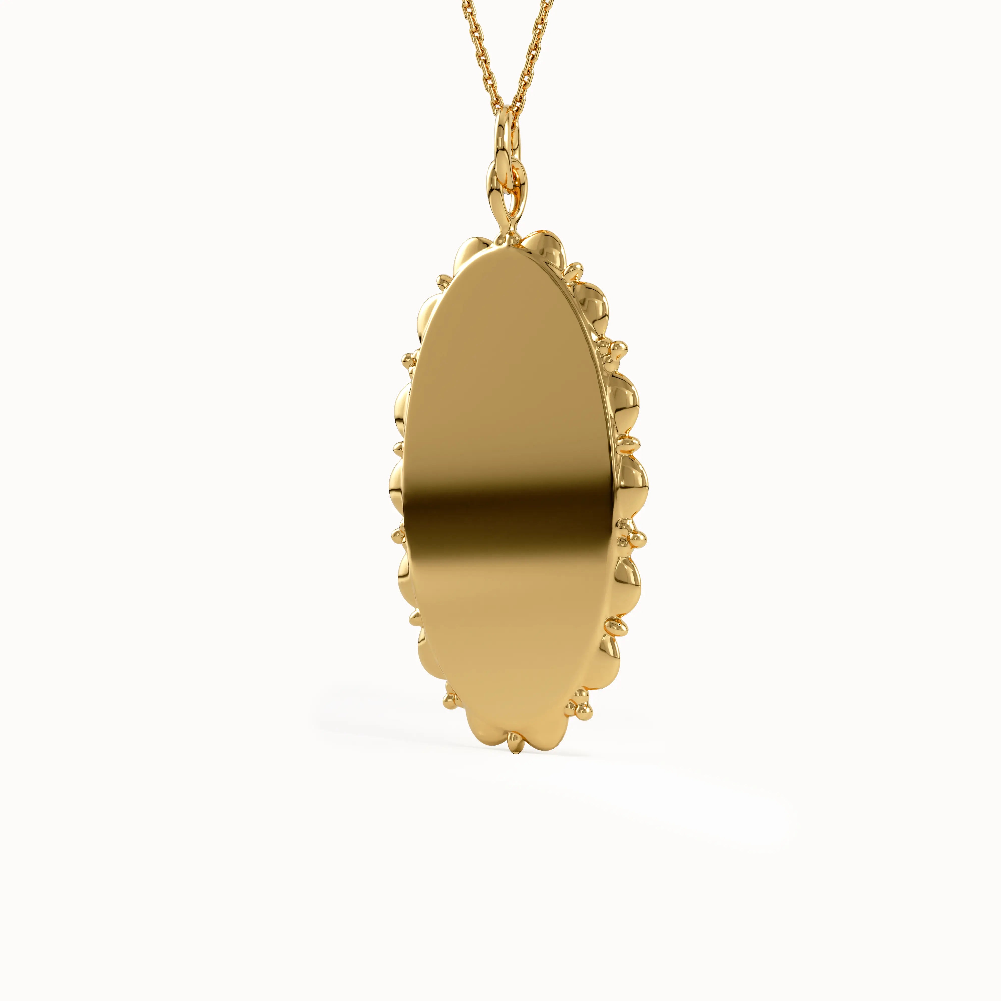 Oval Birth Flower Pendant Necklace - BRENNMORE 