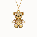 Gold Teddy Bear Pendant Necklace - BRENNMORE 