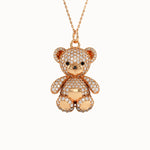 Gold Teddy Bear Pendant Necklace - BRENNMORE 
