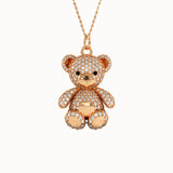 Gold Teddy Bear Pendant Necklace - BRENNMORE 