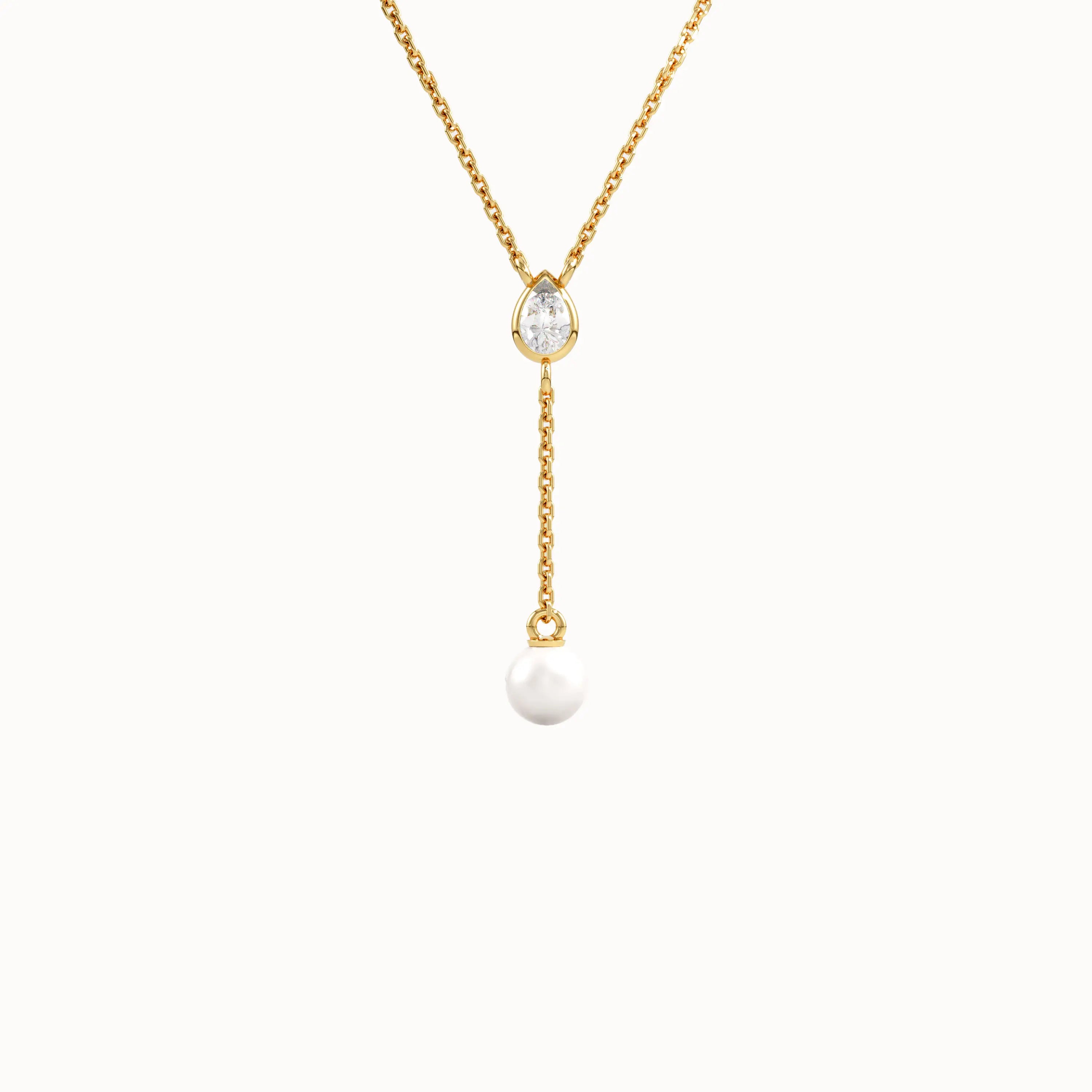 Pearl Lariat Necklace for Women - BRENNMORE 