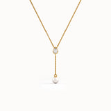 Pearl Lariat Necklace for Women - BRENNMORE 