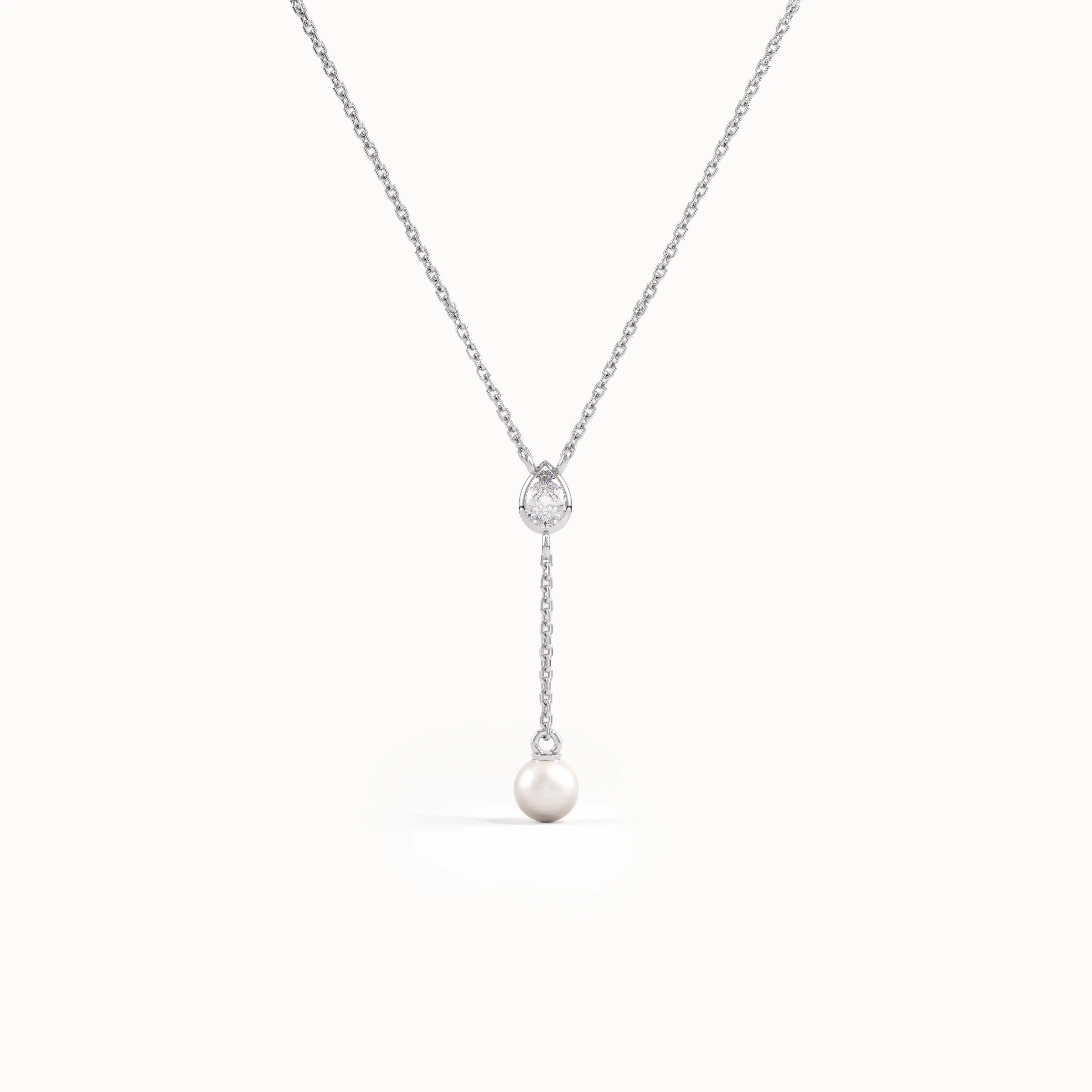 Pearl Lariat Necklace for Women - BRENNMORE 