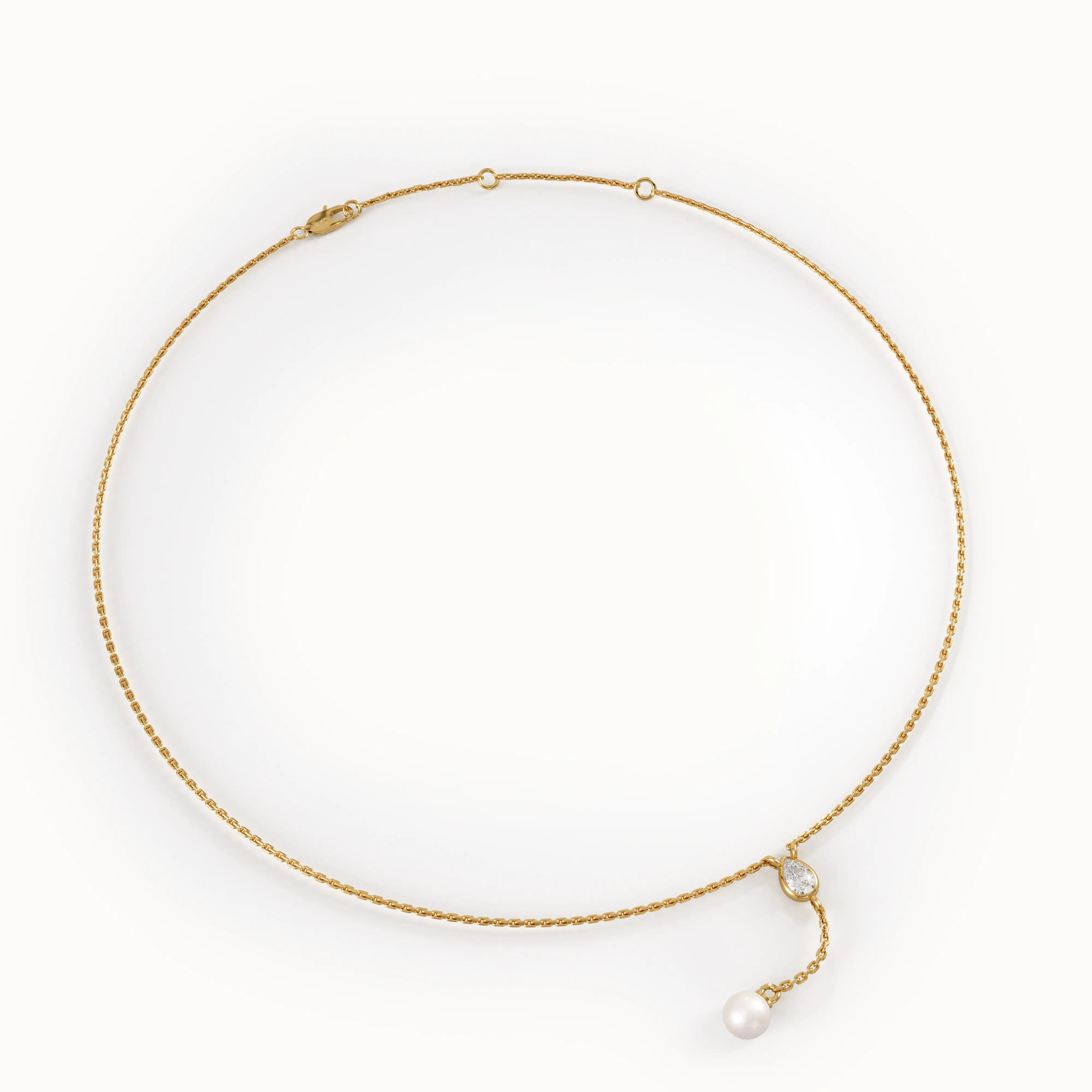 Pearl Lariat Necklace for Women - BRENNMORE 