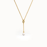 Pearl Lariat Necklace for Women - BRENNMORE 