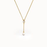 Pearl Lariat Necklace for Women - BRENNMORE 