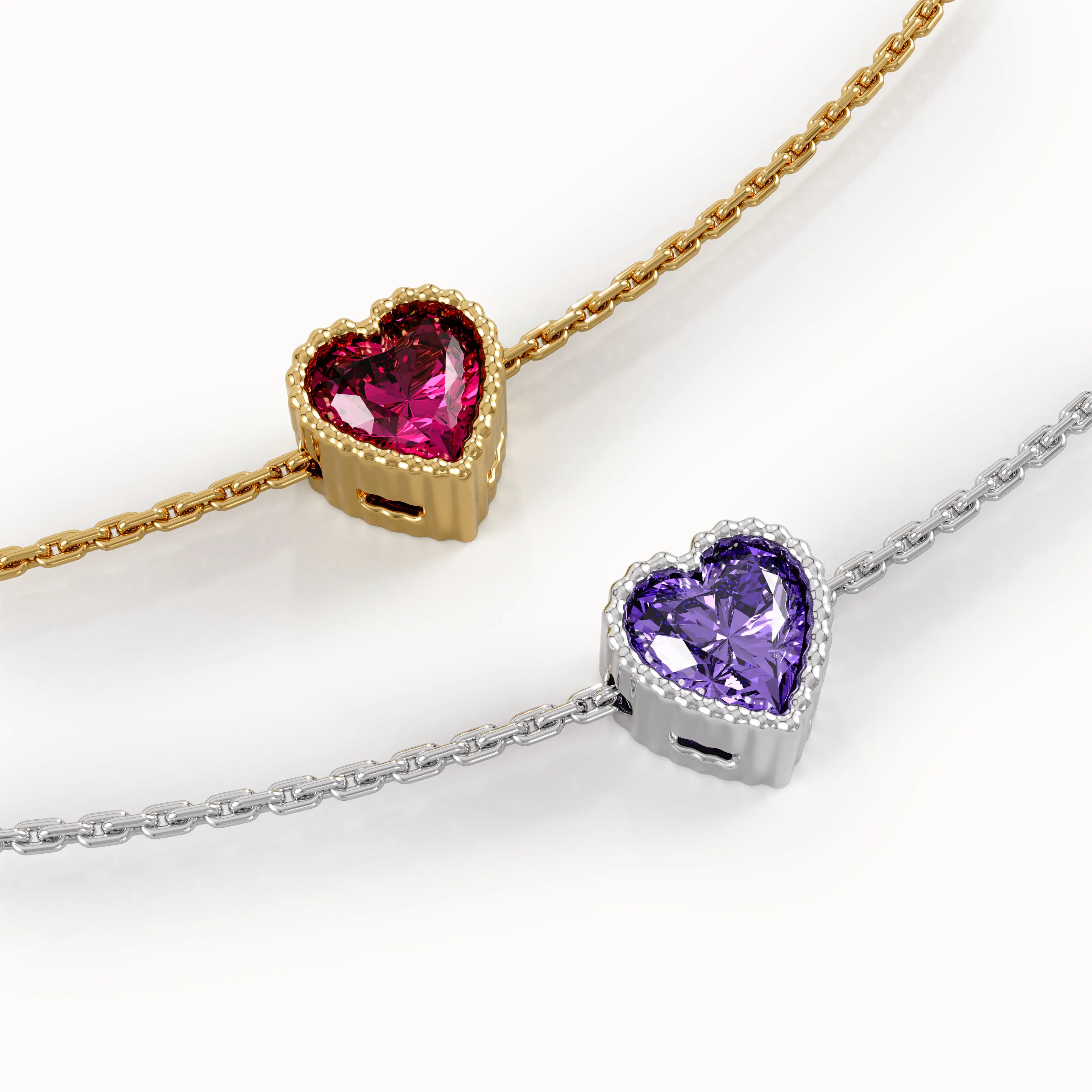 Heart Family Birthstone Necklace - BRENNMORE 