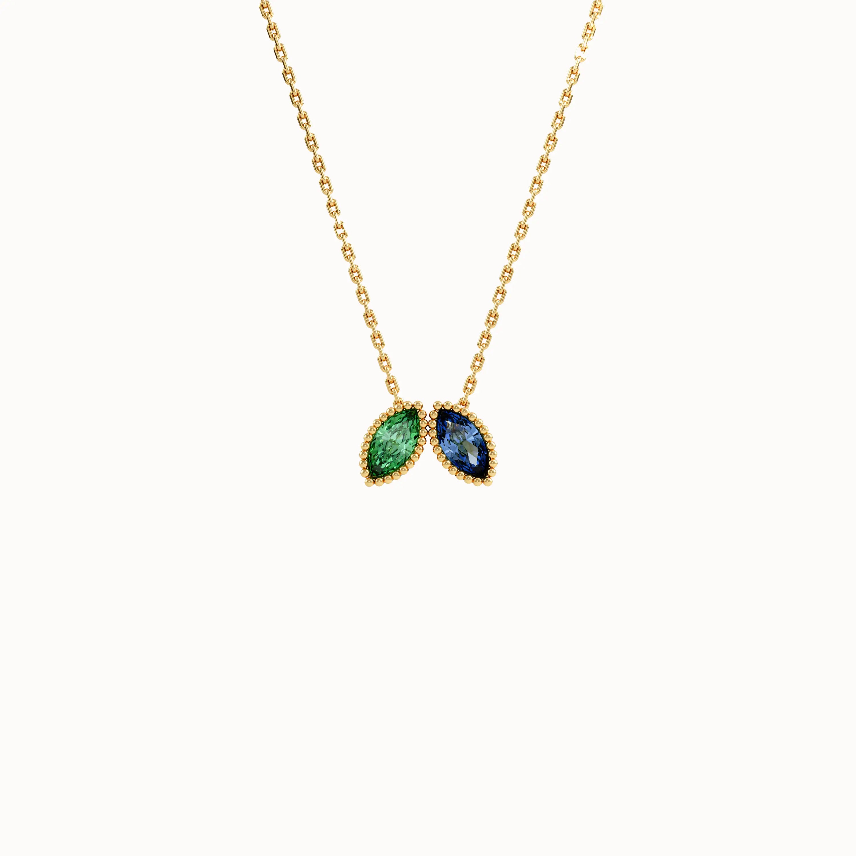 Marquise Family Birthstone Necklace - BRENNMORE 