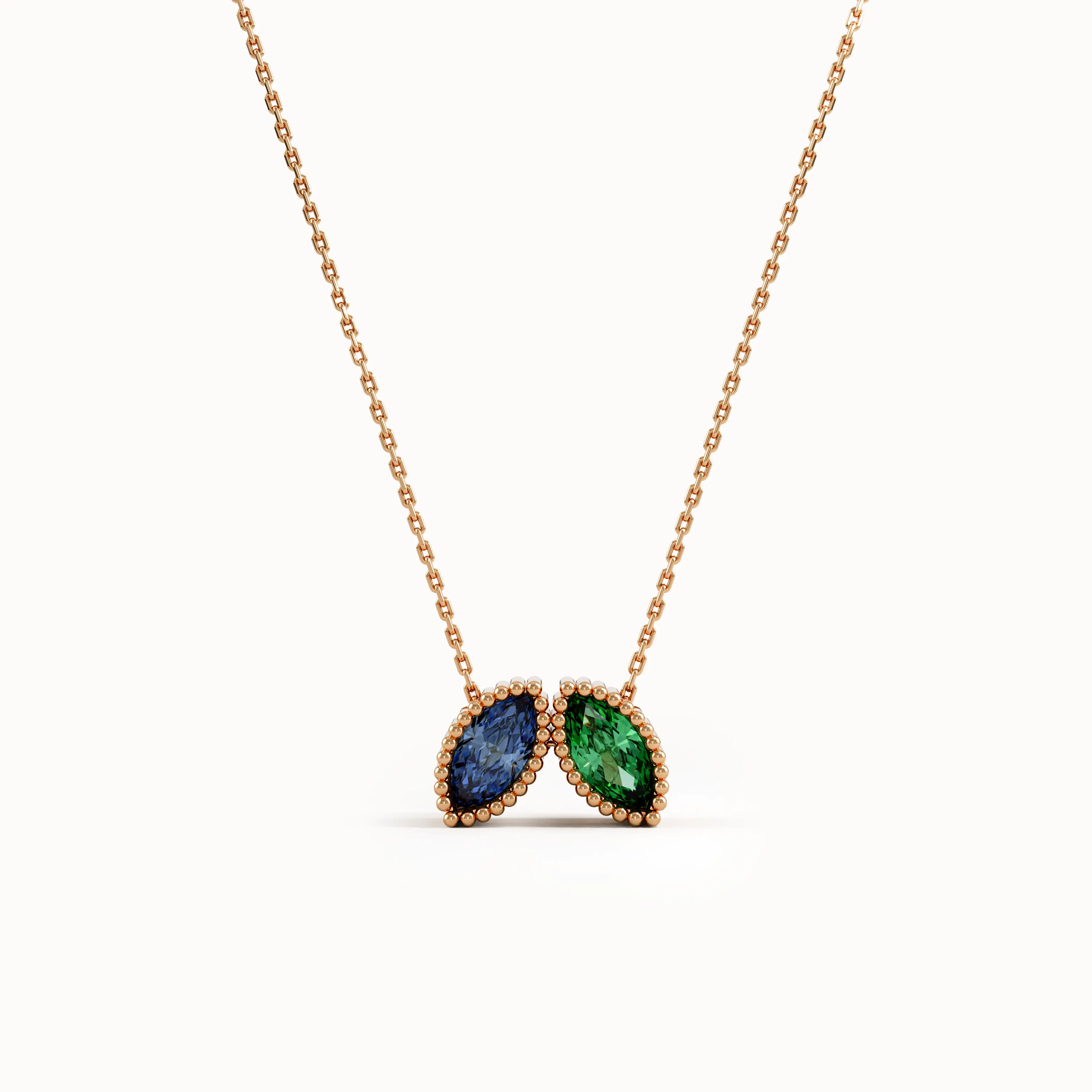 Marquise Family Birthstone Necklace - BRENNMORE 