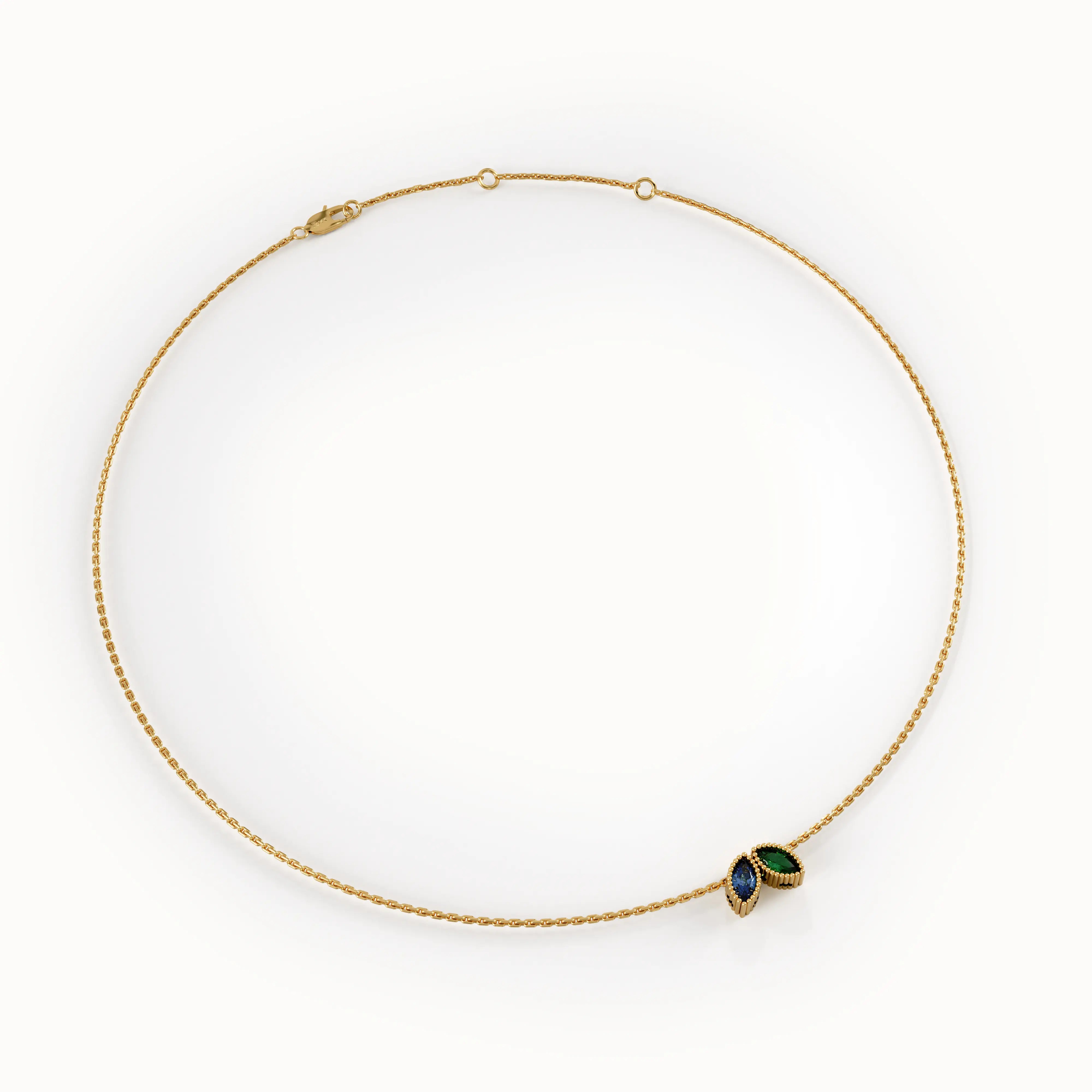 Marquise Family Birthstone Necklace - BRENNMORE 