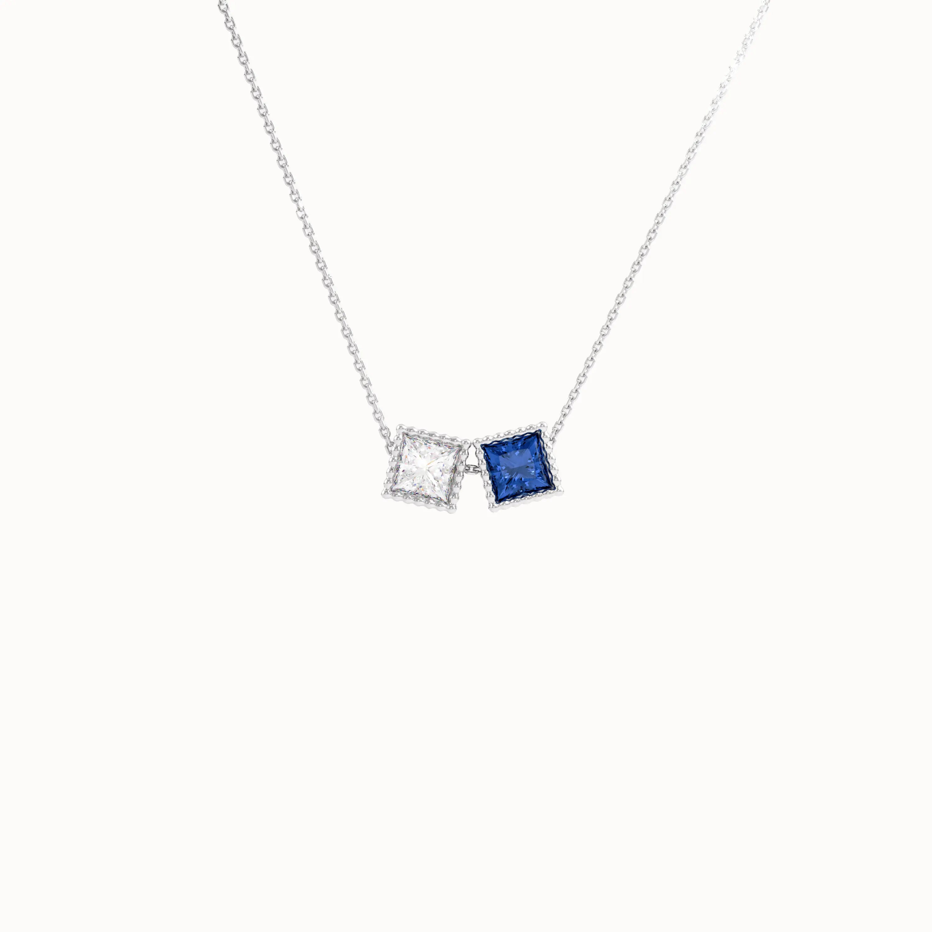 Square Family Birthstone Necklace