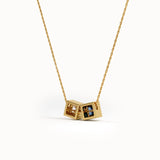 Square Family Birthstone Necklace