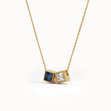 Square Family Birthstone Necklace - BRENNMORE 