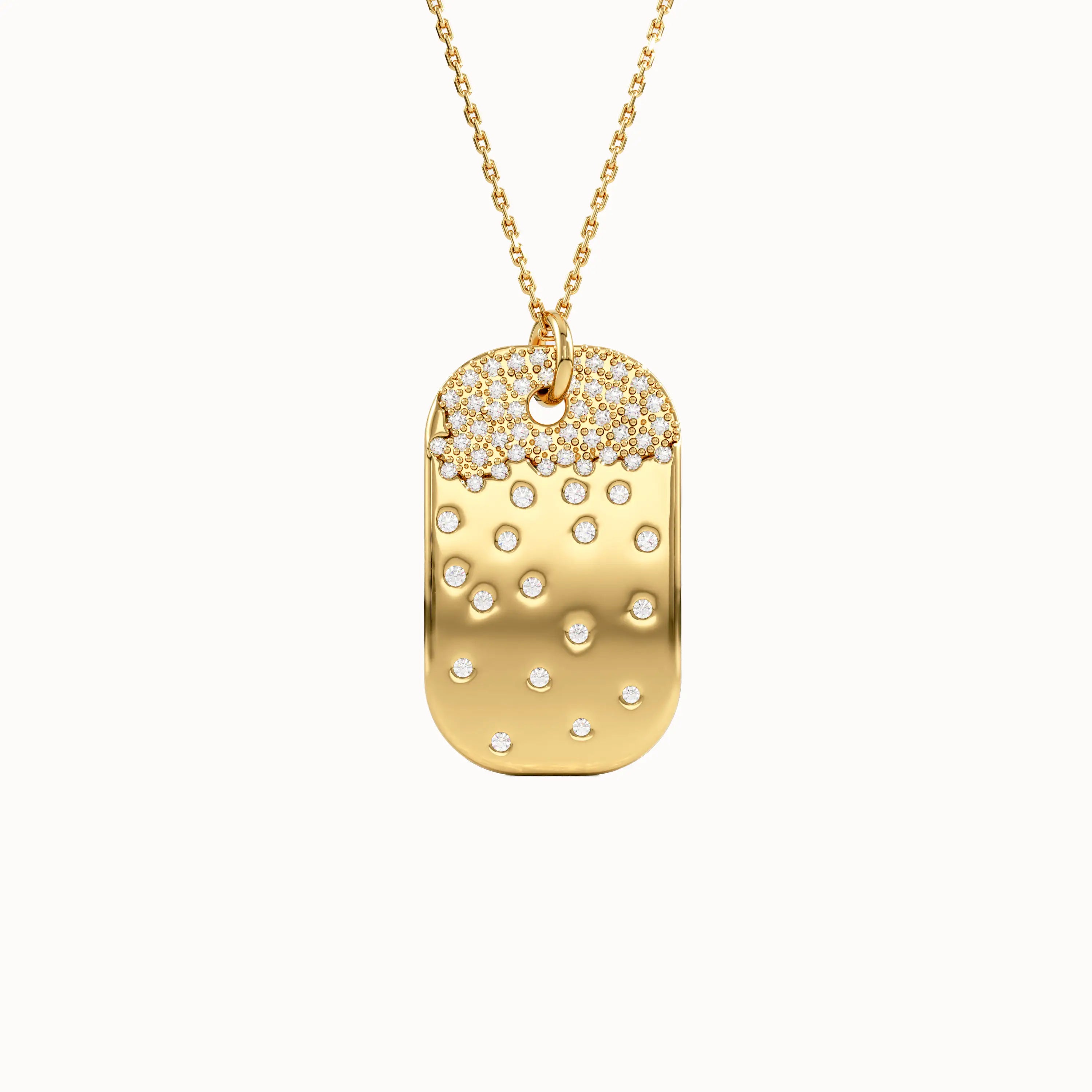 Pave Lab Diamond Tag Pendant Necklace - BRENNMORE 
