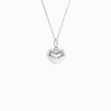 Puffy Heart Pendant Necklace for Women - BRENNMORE 