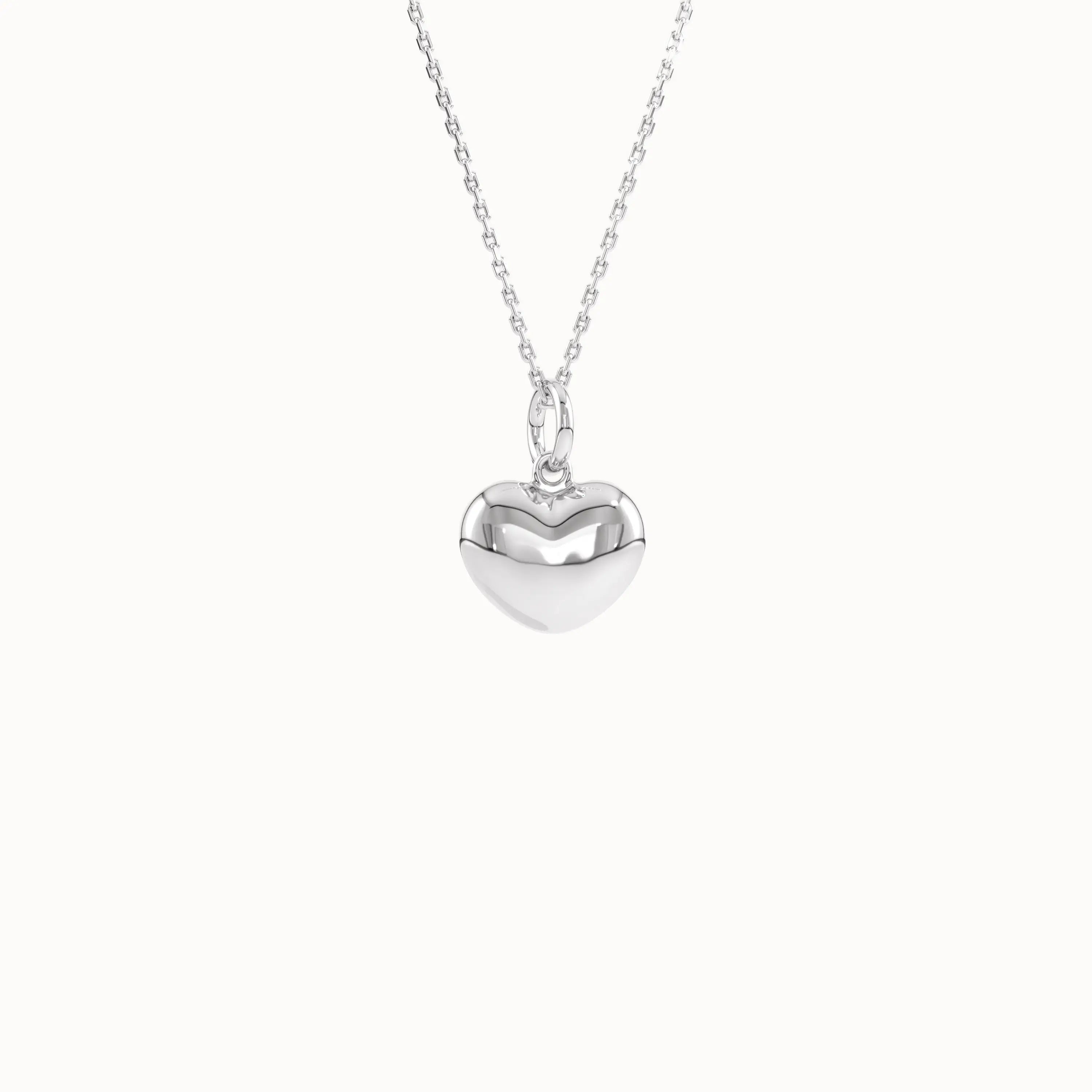 Puffy Heart Pendant Necklace for Women - BRENNMORE 