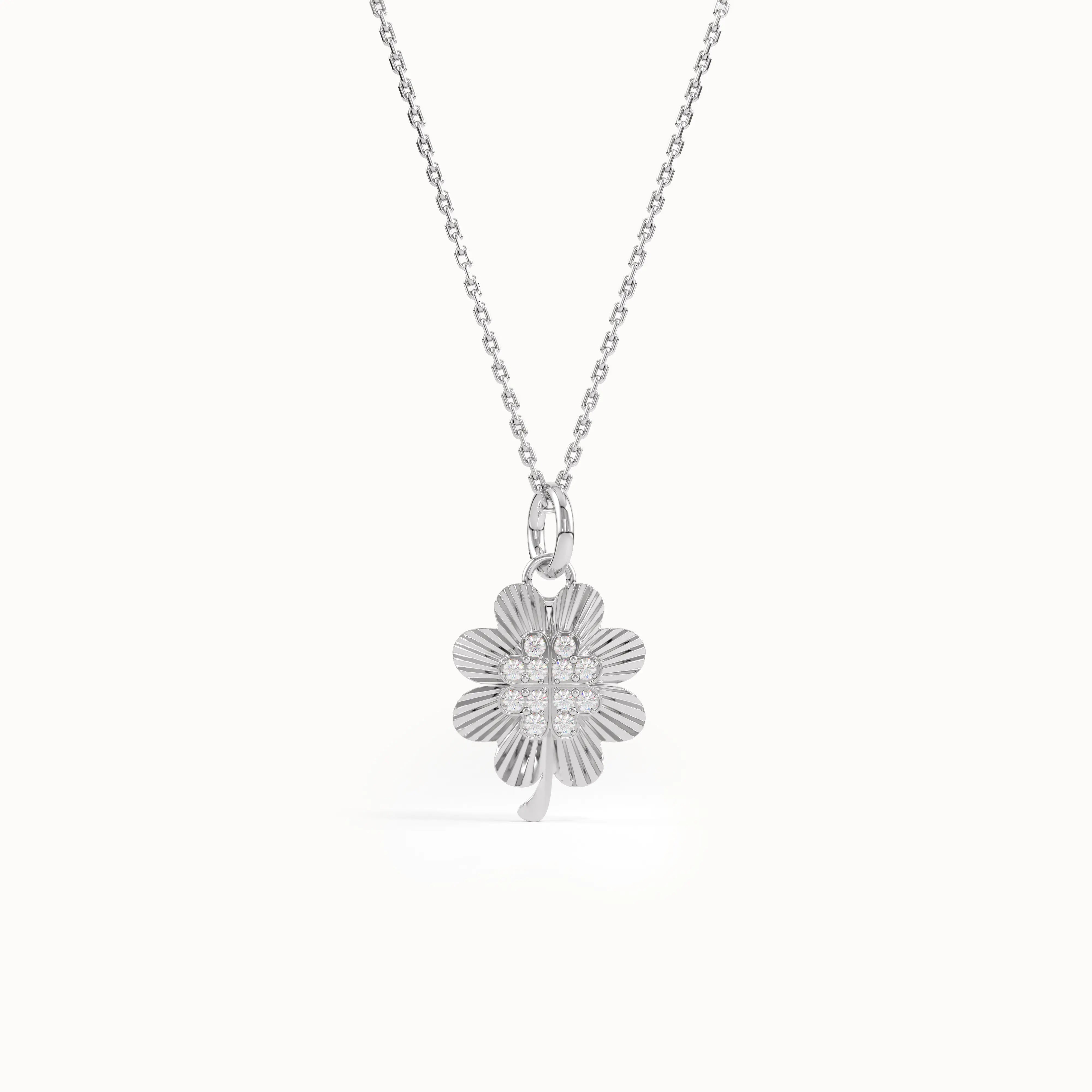 14k Gold Clover Pendant Necklace - BRENNMORE 