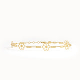 14k Gold Flower Chain Bracelet - BRENNMORE 