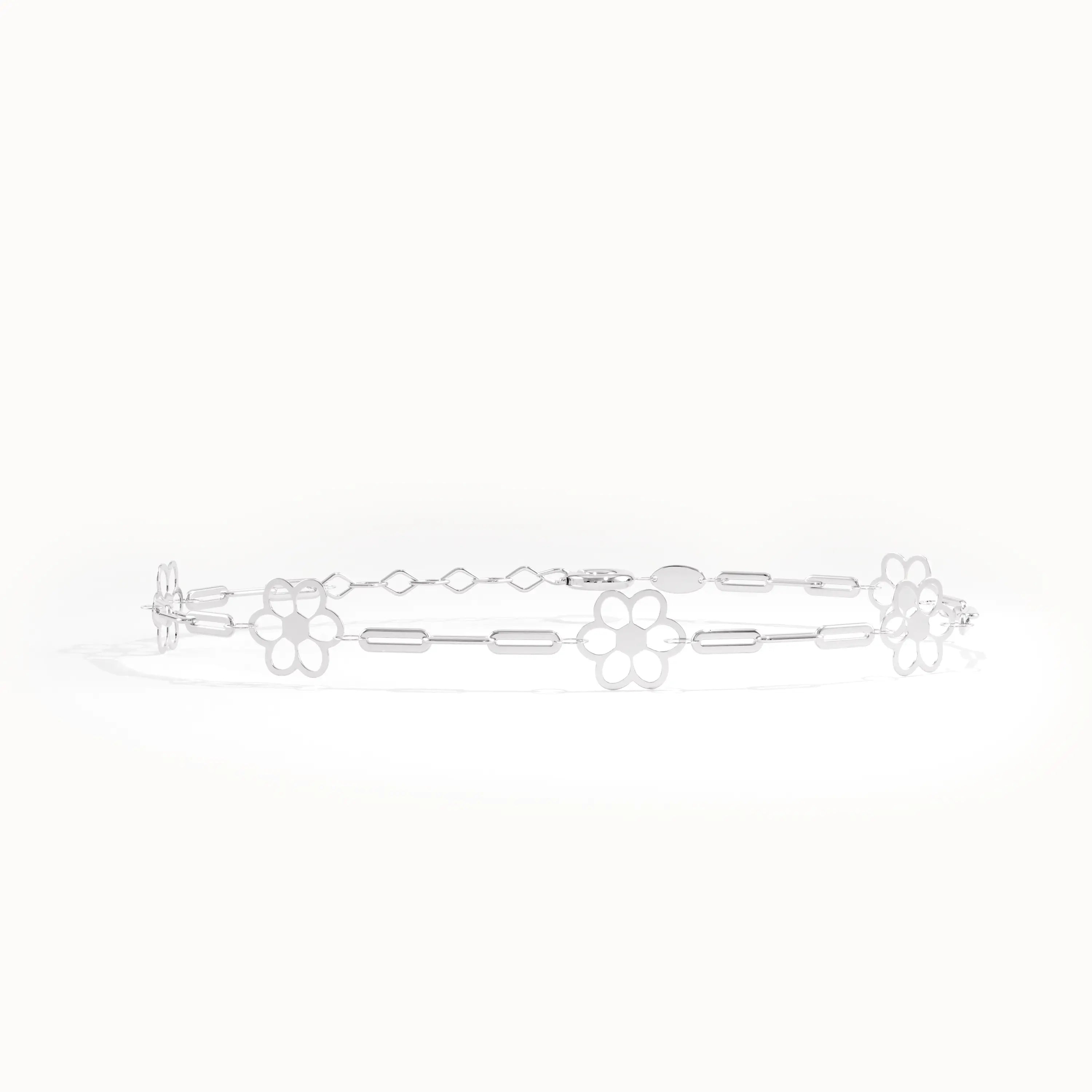 14k Gold Flower Chain Bracelet - BRENNMORE 