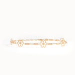 14k Gold Flower Chain Bracelet - BRENNMORE 