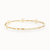 14k Gold Flower Chain Bracelet - BRENNMORE