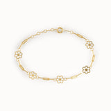 14k Gold Flower Chain Bracelet - BRENNMORE