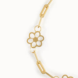 14k Gold Flower Chain Bracelet - BRENNMORE