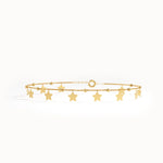14k Gold Dangling Star Bracelet - BRENNMORE 