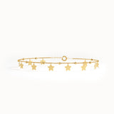 14k Gold Dangling Star Bracelet - BRENNMORE 