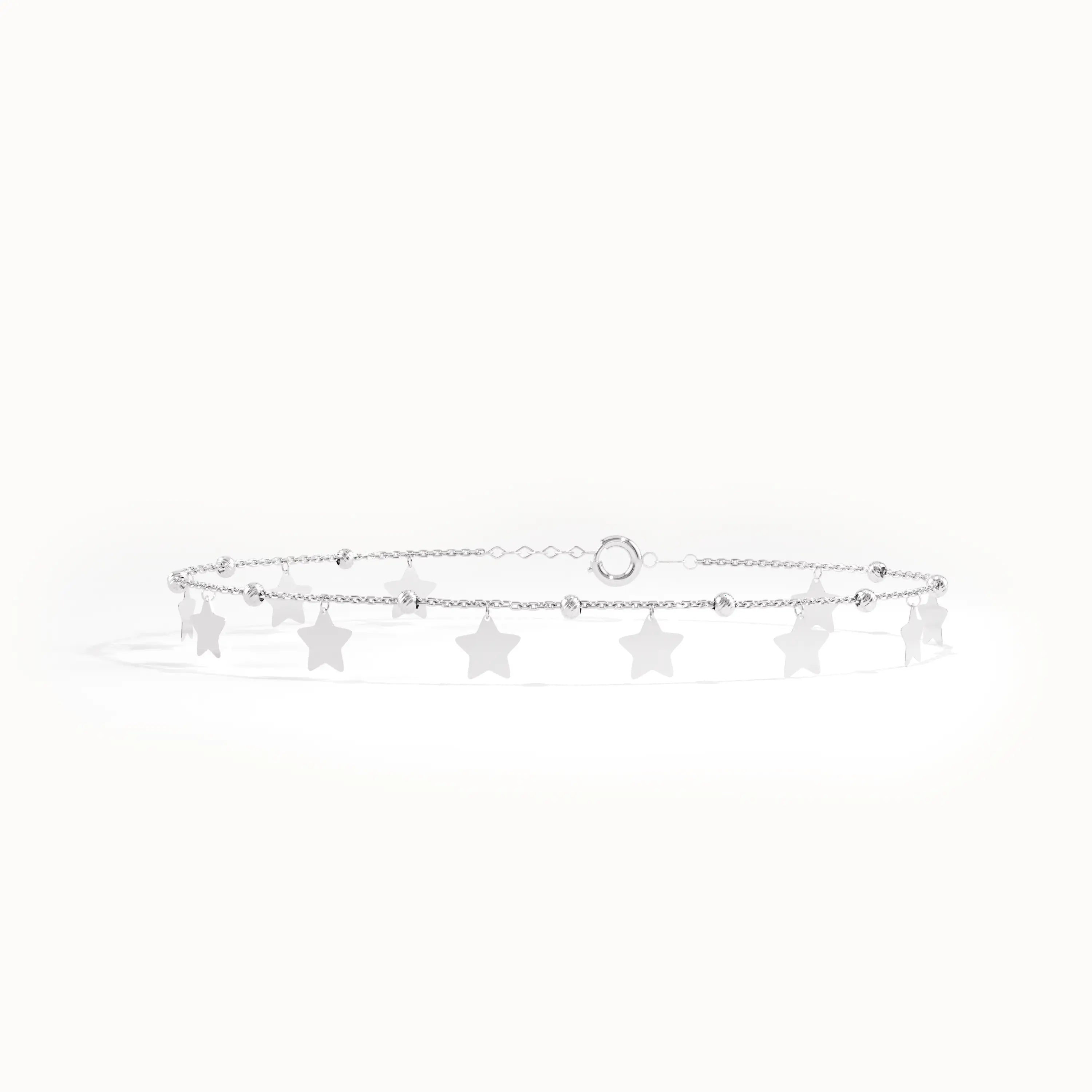14k Gold Dangling Star Bracelet - BRENNMORE 