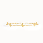 14k Gold Butterfly Chain Bracelet - BRENNMORE 