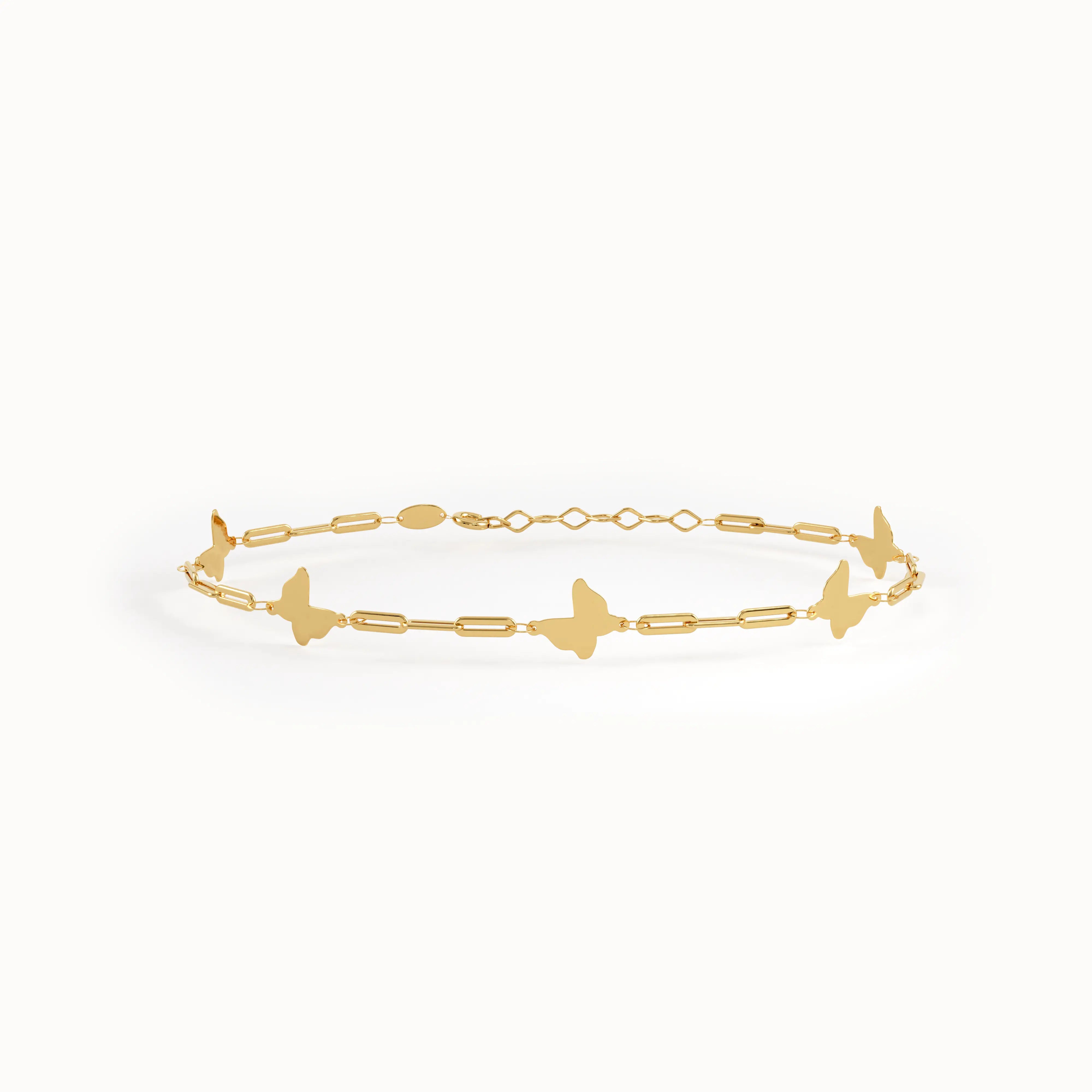 14k Gold Butterfly Chain Bracelet - BRENNMORE