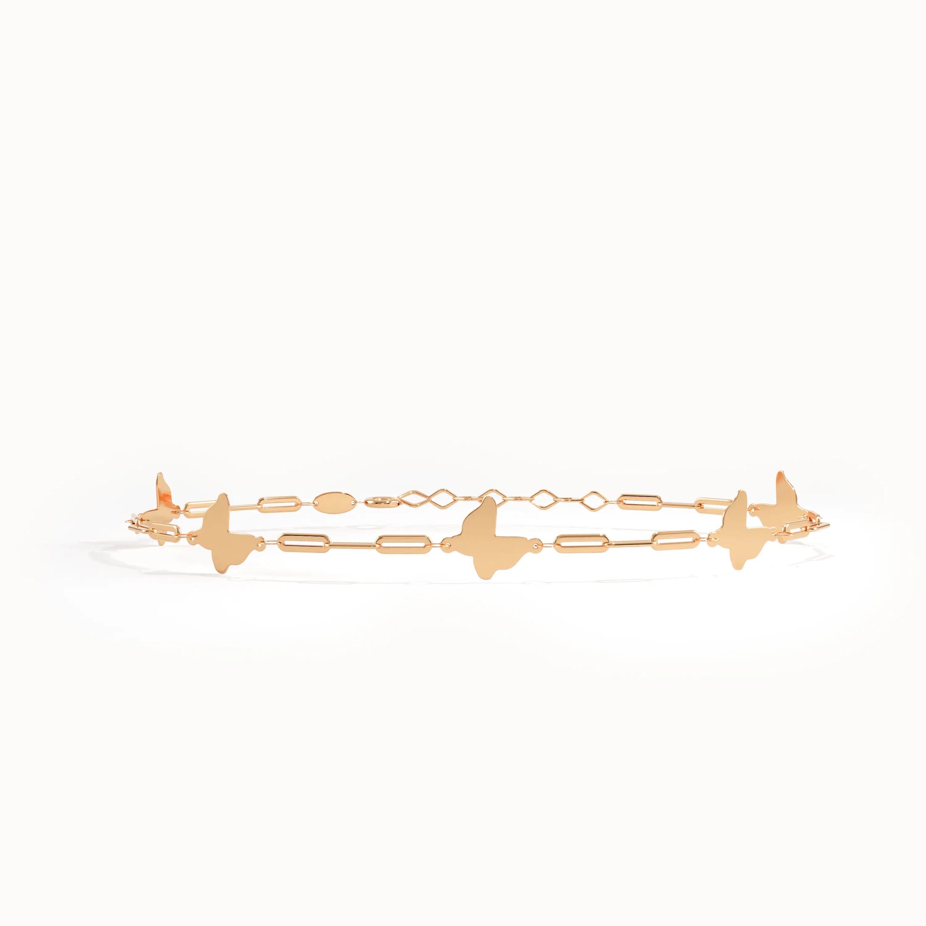 14k Gold Butterfly Chain Bracelet - BRENNMORE 