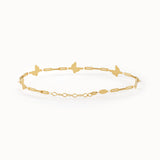 14k Gold Butterfly Chain Bracelet