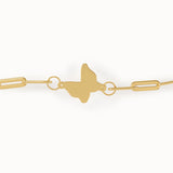 14k Gold Butterfly Chain Bracelet