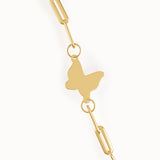 14k Gold Butterfly Chain Bracelet