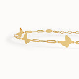 14k Gold Butterfly Chain Bracelet
