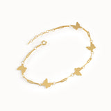 14k Gold Butterfly Chain Bracelet