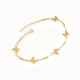 14k Gold Butterfly Chain Bracelet - BRENNMORE 