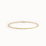 Slim Link Chain Bracelet in 14K Gold - BRENNMORE