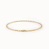 Slim Link Chain Bracelet in 14K Gold - BRENNMORE