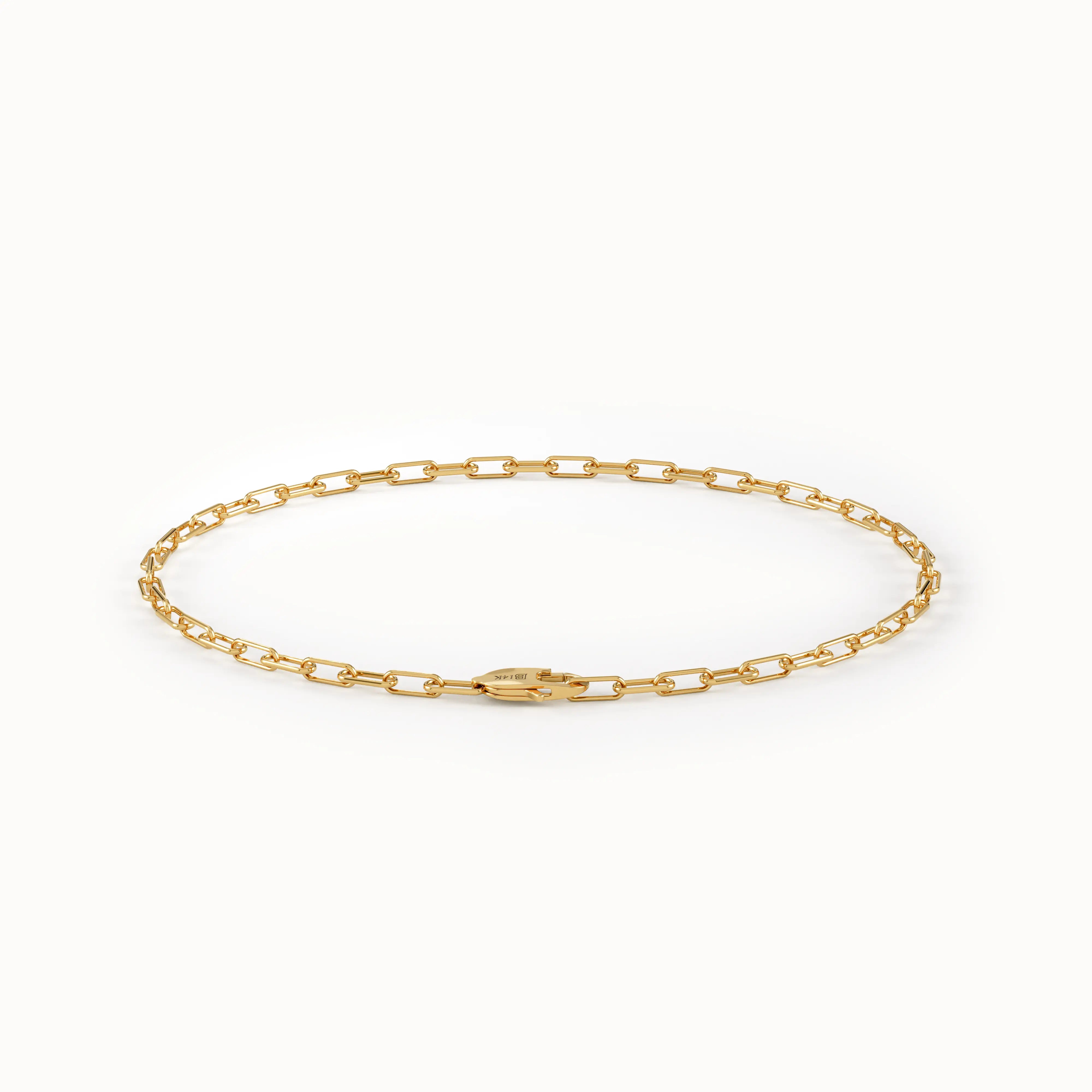 Slim Link Chain Bracelet in 14K Gold - BRENNMORE