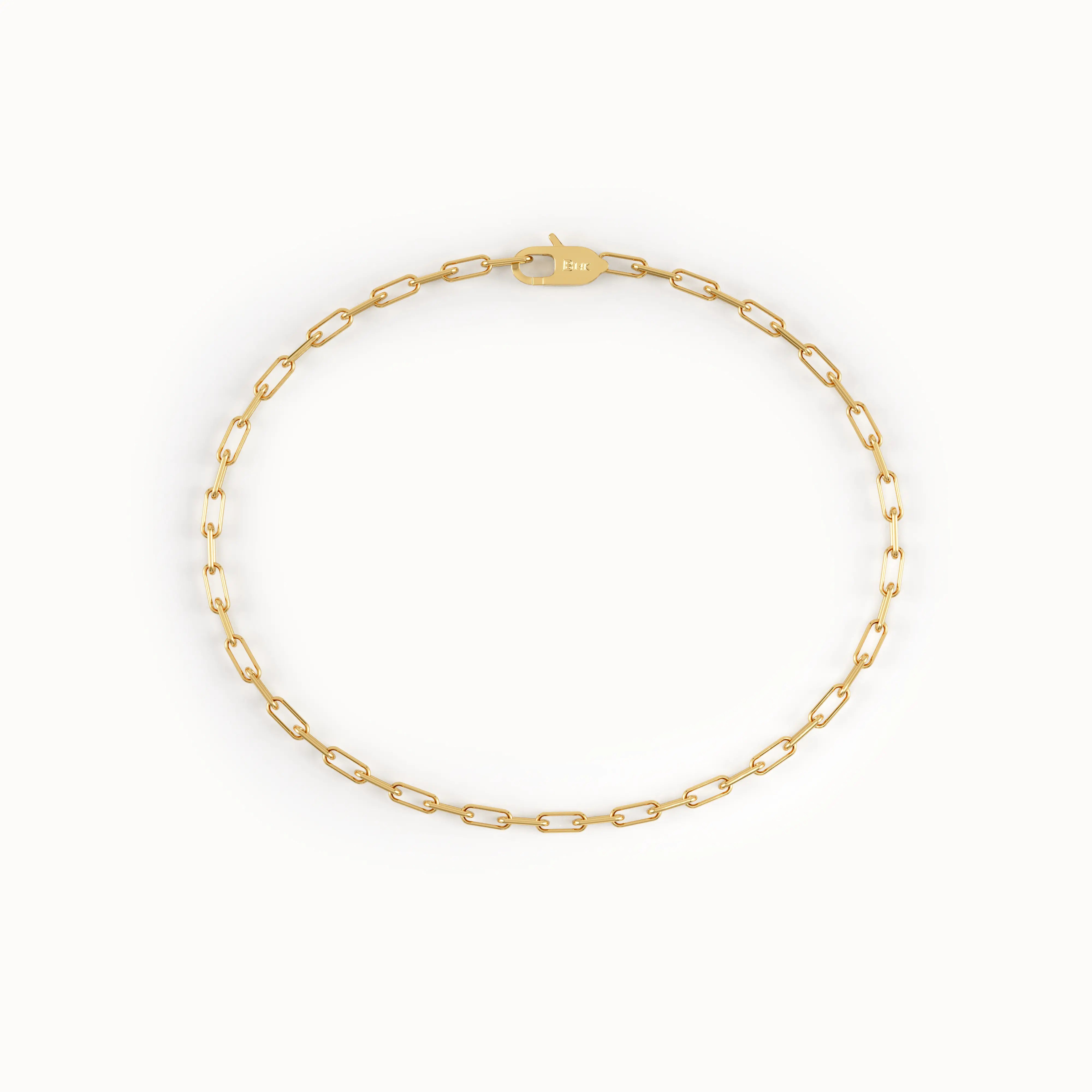 Slim Link Chain Bracelet in 14K Gold - BRENNMORE