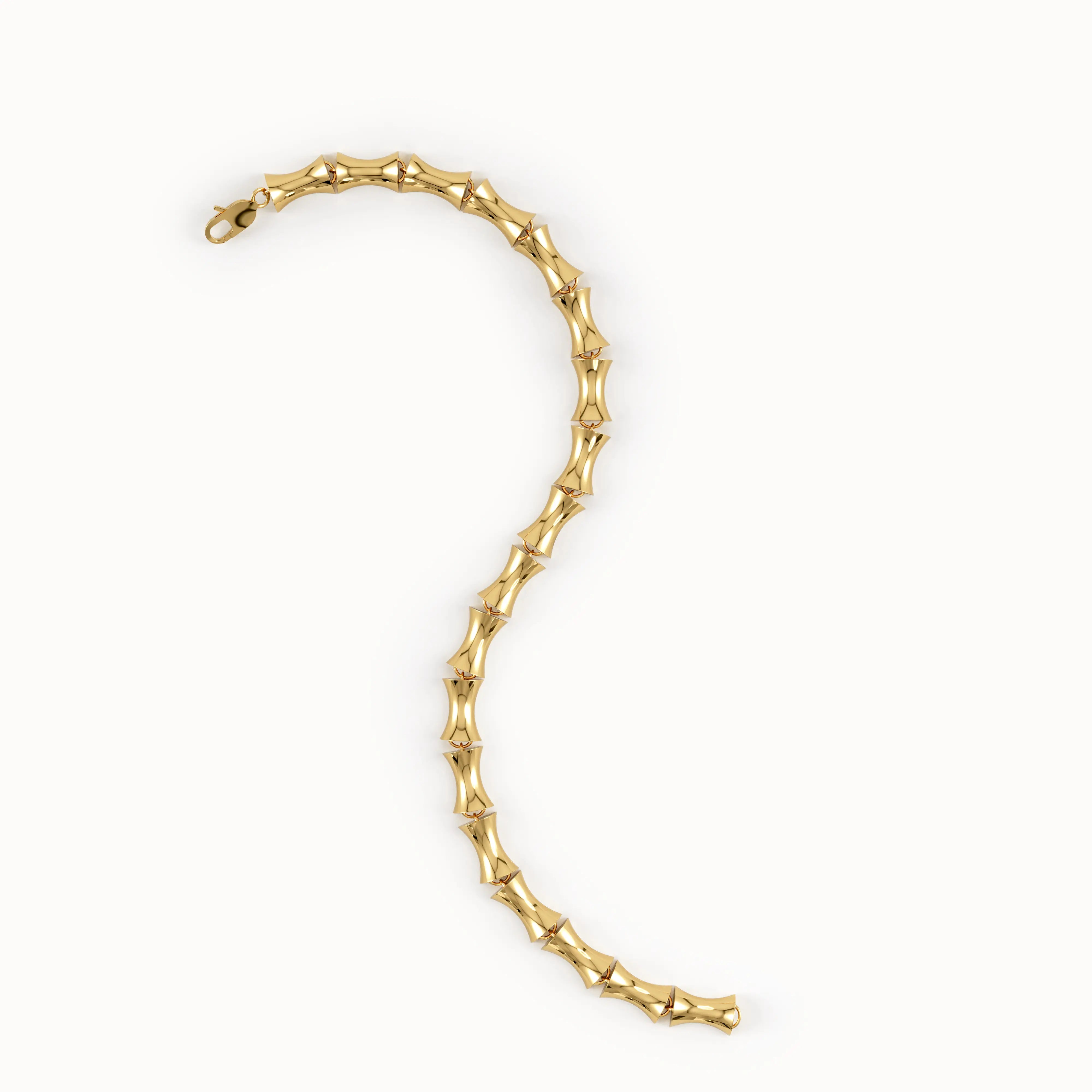 Bone Bracelet in Gold with Bold Design - BRENNMORE