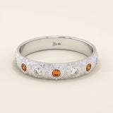 Citrine & Moissanite Wedding Band - BRENNMORE 