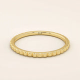 14k Solid Gold Patterned Wedding Band - BRENNMORE 