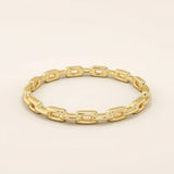 14k solid gold ultra thin stacking chain ring for women