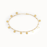 14k Gold Dangling Star Bracelet - BRENNMORE