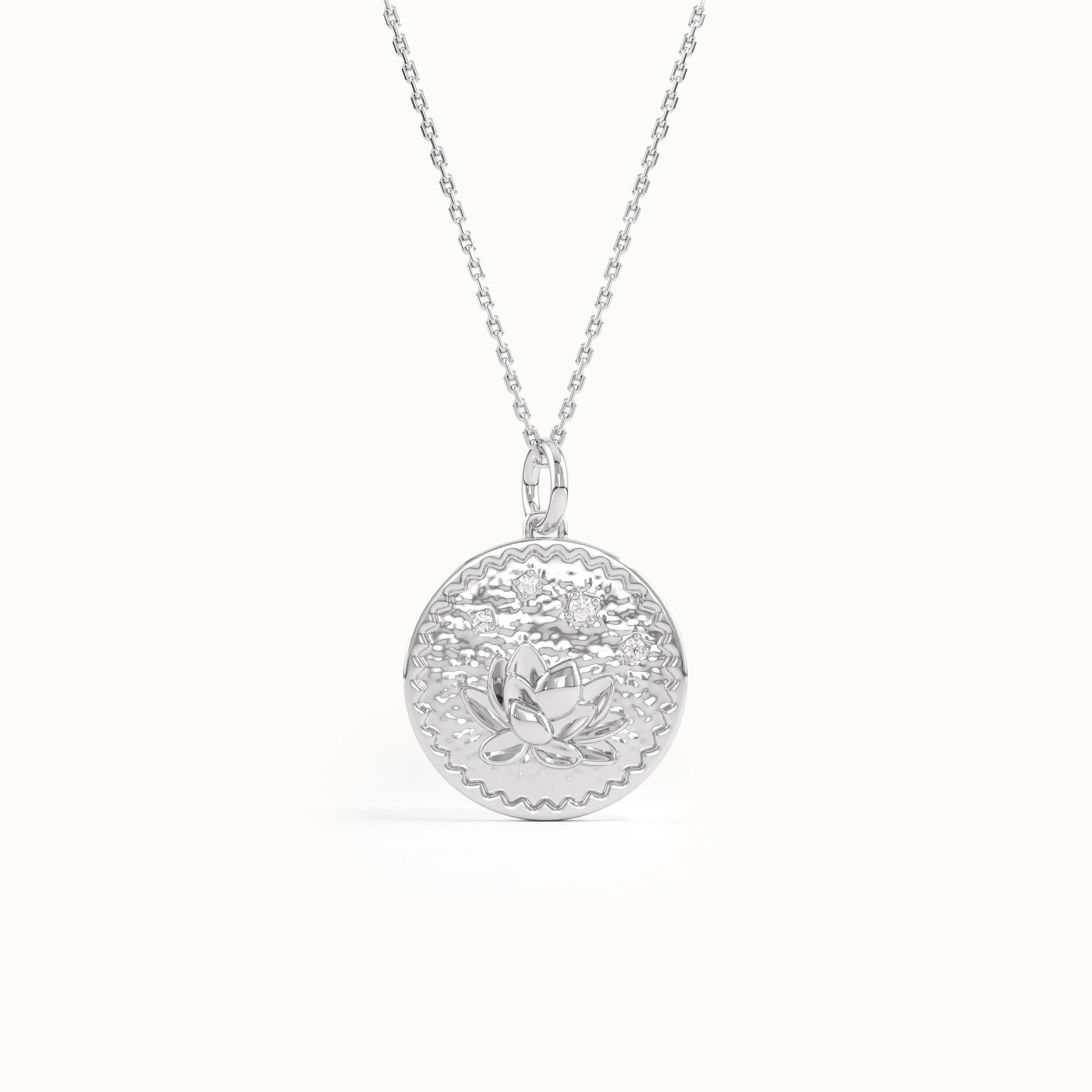 Gold Water Lily Pendant Necklace - BRENNMORE 